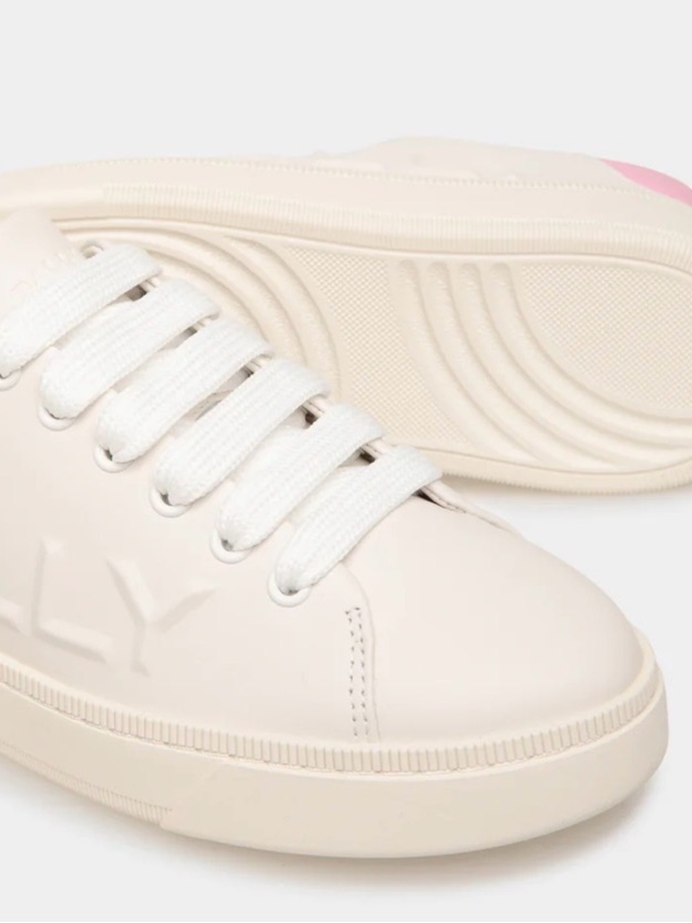 Bally Cream Low-Top Sneakers with Subtle Pink Heel